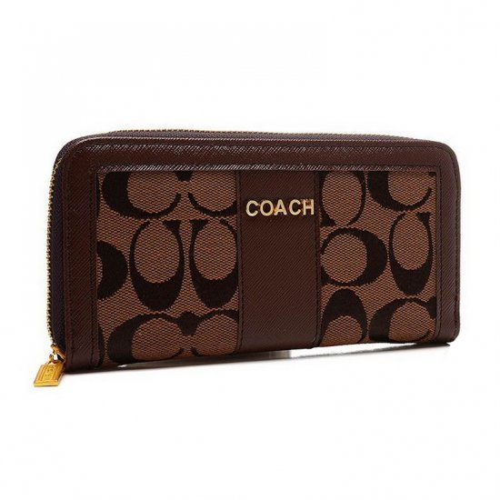 Coach Legacy Accordion Zip Large Coffee Wallets ETO | Women